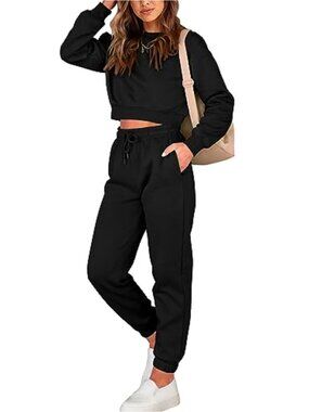 Women's Lounge Set | Crop Top & Joggers | 2 Piece Matching Outfit